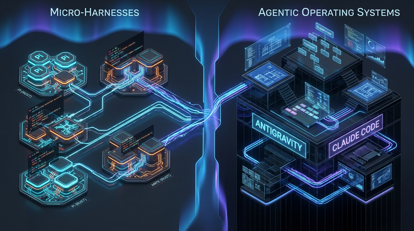 Micro-Harnesses vs. Agentic Operating Systems: Architecture, Economics, and Governance in 2026