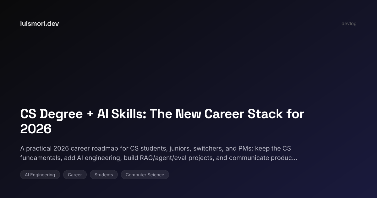 CS Degree + AI Skills: The New Career Stack for 2026 | luismori