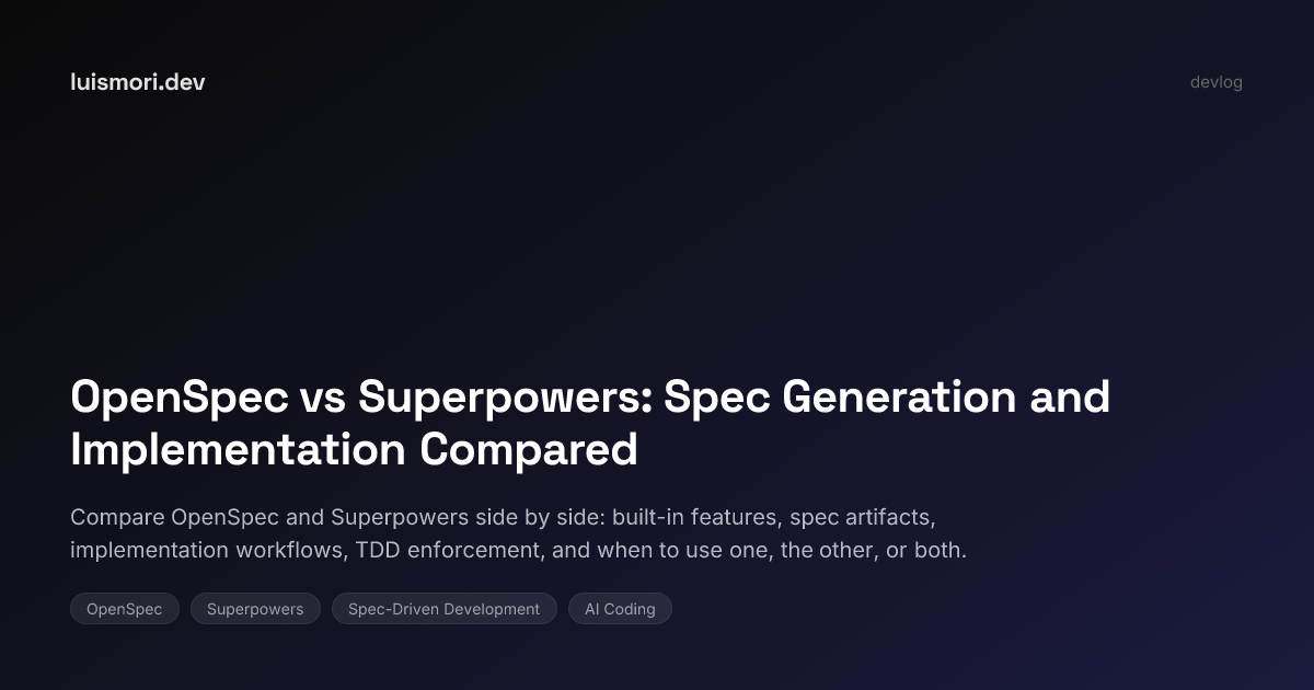 OpenSpec vs Superpowers: Spec Generation and Implementation Compared ...