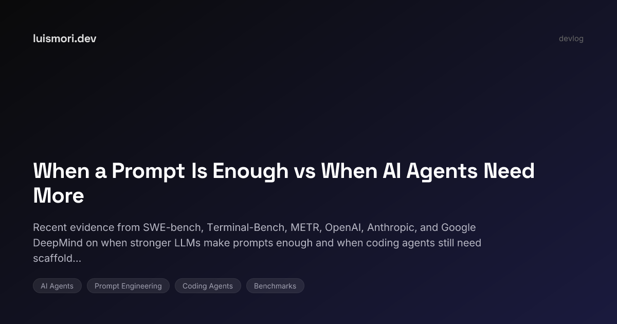 When a Prompt Is Enough vs When AI Agents Need More | luismori